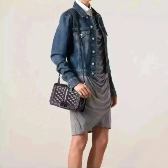 Rebecca Minkoff Black Quilted Leather Crossbody Bag - 9x7 Chain Strap - Picture 12 of 13